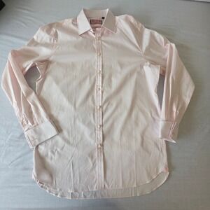 Thomas Pink Dress Shirt Classic Fit French Cuff 16.5 36.5 Pink Luxury Business